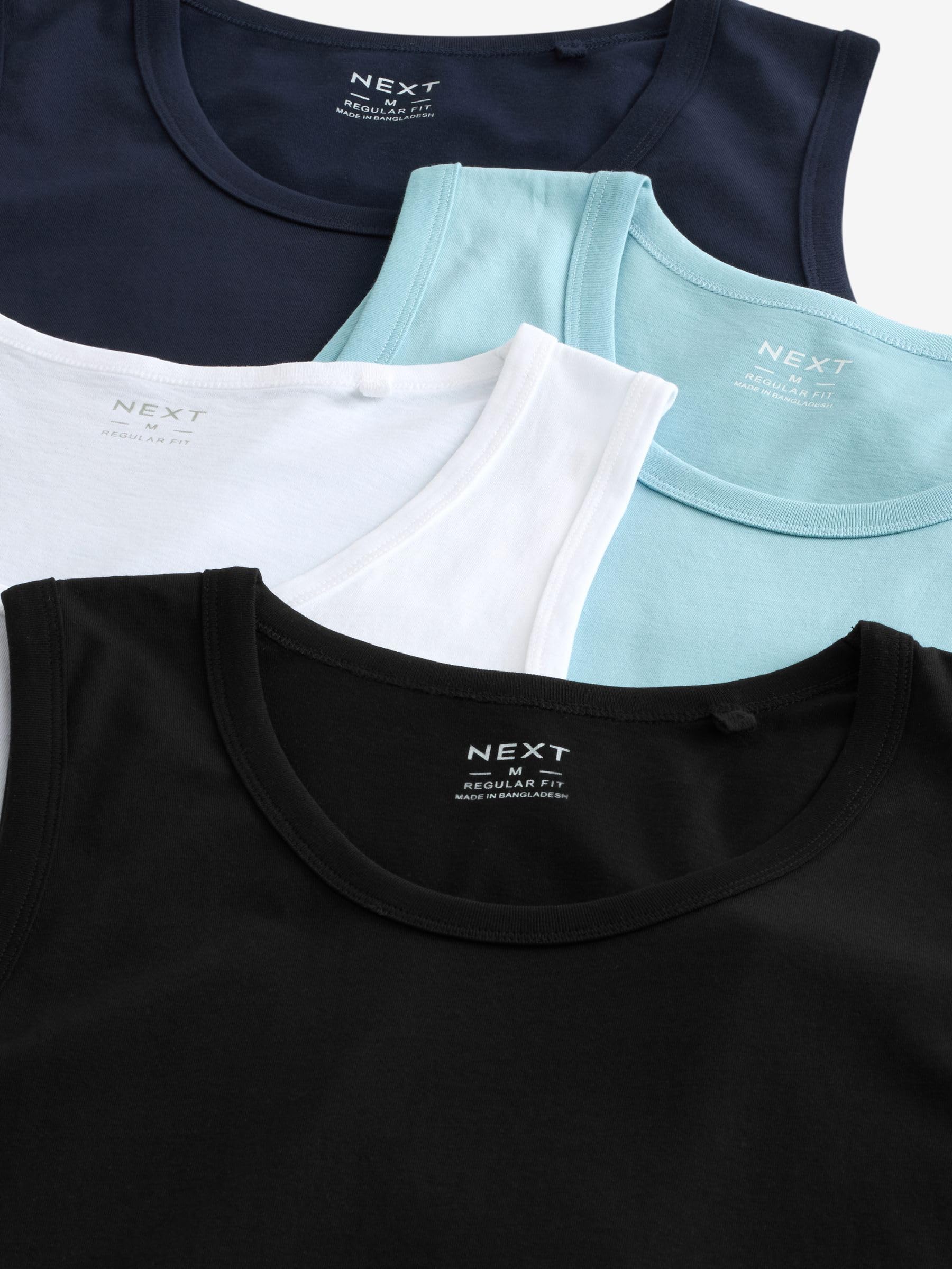 NEXT Hombres Pack de 4 camisetas sin mangas de algodón