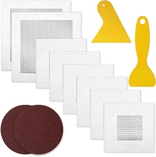 10 PCS Drywall Repairs Patch Kit, Wall Hole Repair Kit with Self-Adhesive Aluminum Mesh, Wall Spackle with Scraper for Ceiling Restoration, Heavy Duty Dry Wall Hole Repair Patchns