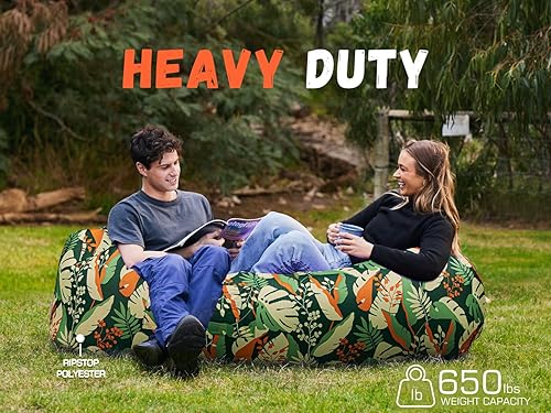 Miniatura 4 de WEKAPO Tumbona inflable  Accesorios de camping y playa, sofá inflable portátil para senderismo, césped, películas al aire libre y festivales de