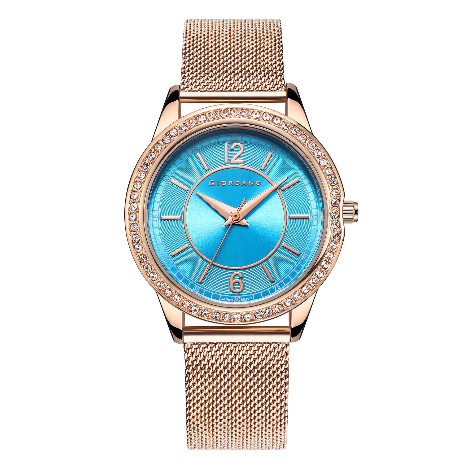 Giordano Analog Stylish Watch for Women Water Resistant Fashion Watch Round Shape with 3 Hand Mechanism Wrist Watch for Girls & Ladies to Compliment Your Look/Ideal Gift for Female - GZ-60054 (B0C74GXR3C) Amazon Price History, Amazon Price Tracker