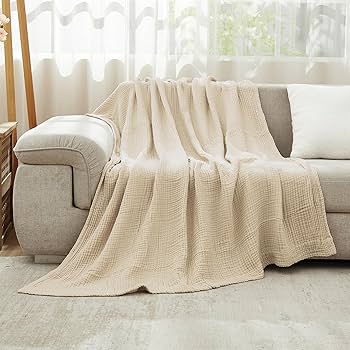 Amazon.com: EMME Cotton Bed Blanket Twin Size Soft Muslin