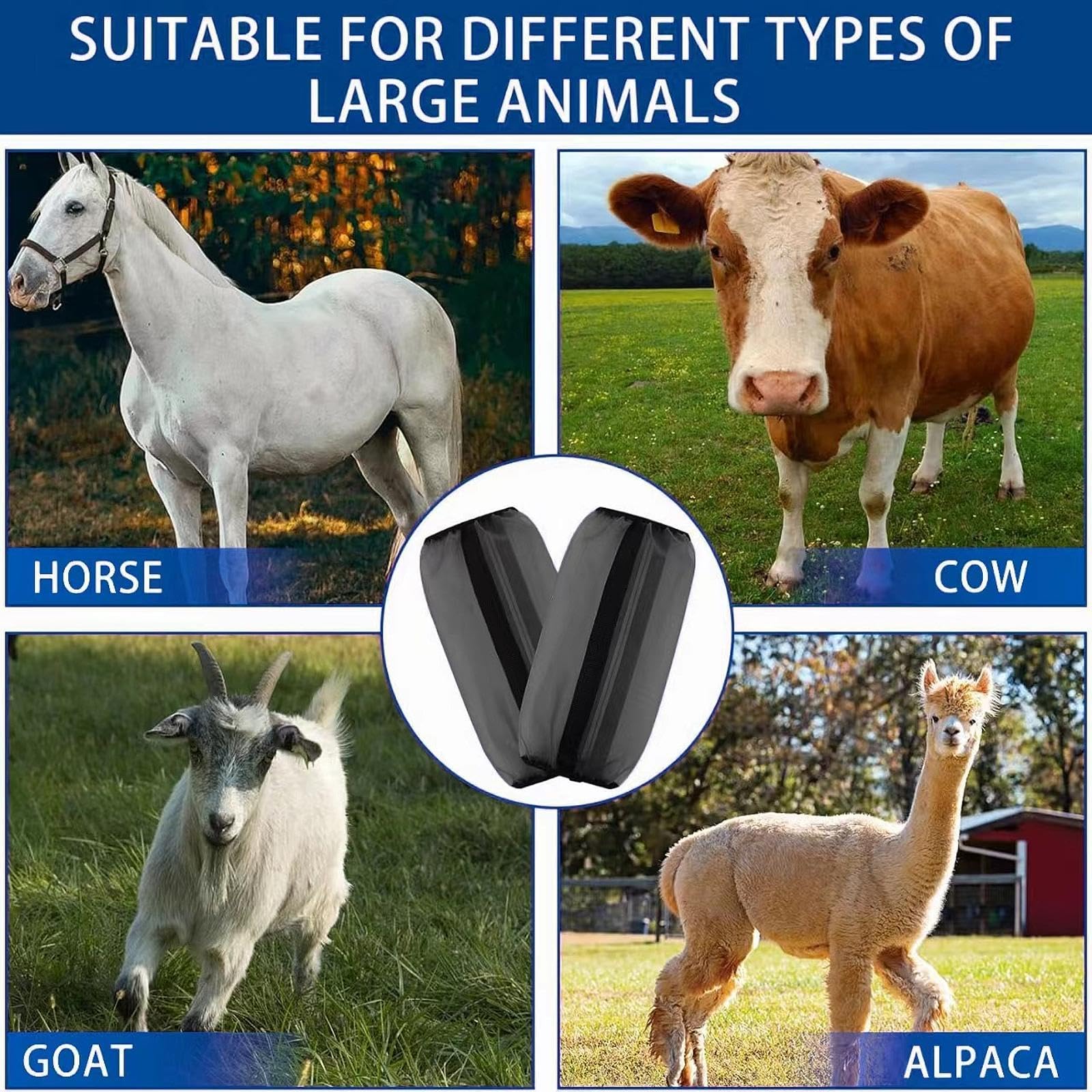 Ensemble de 4 Guêtres Anti-Mouches pour Chevaux, Bandes de Protection pour Les Jambes des Chevaux