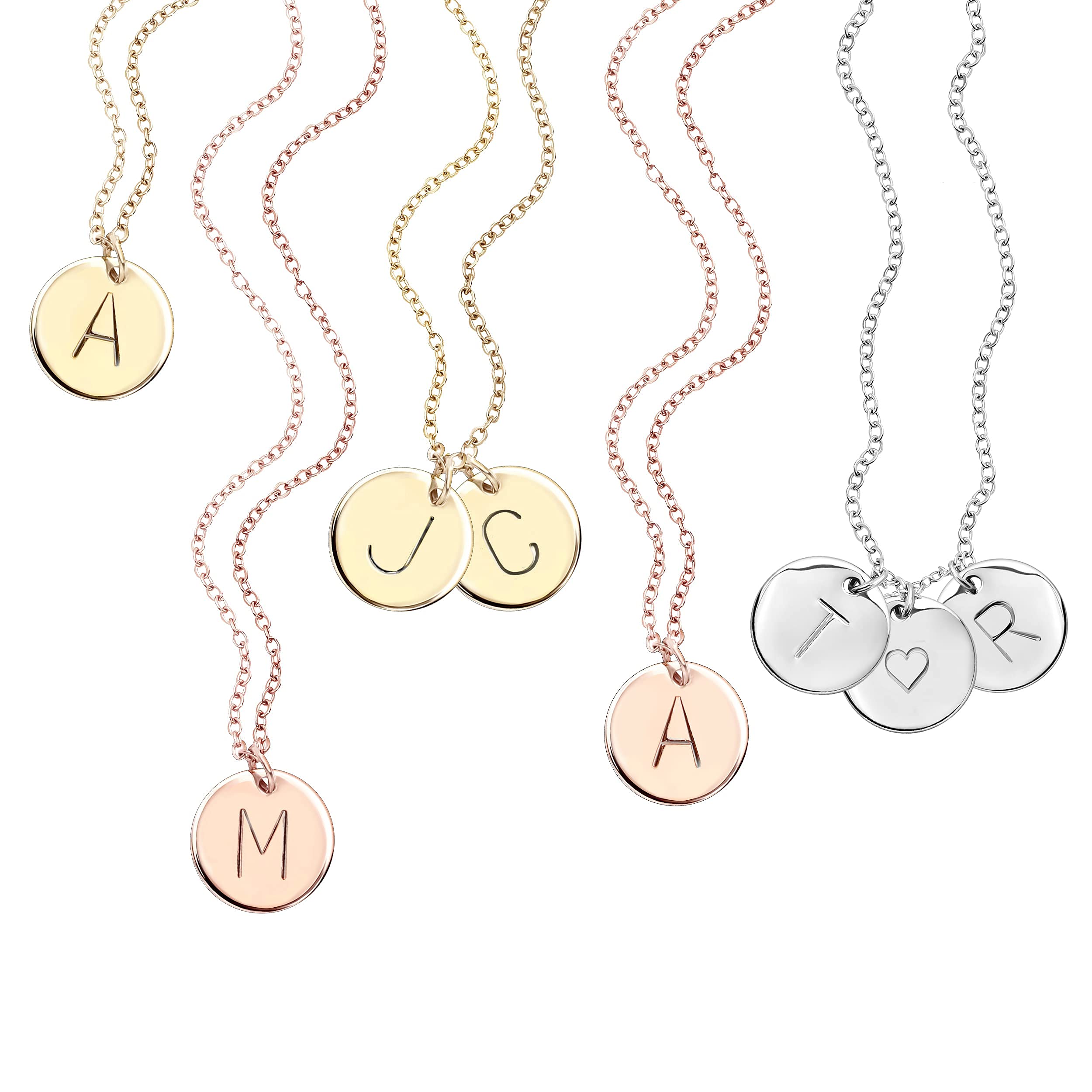Gift Rose Gold Initial Necklace Best 