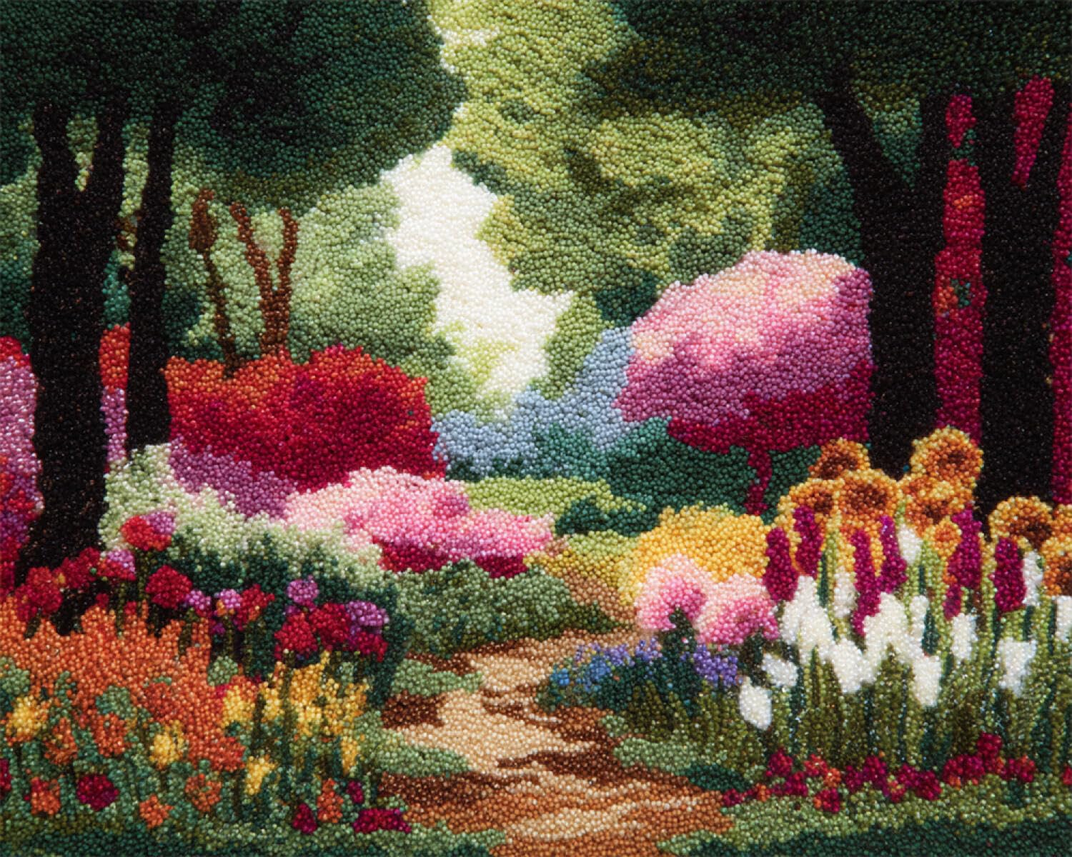 Henypt DIY Latch Hook Rug Kit Colorful Forest 52x38cm