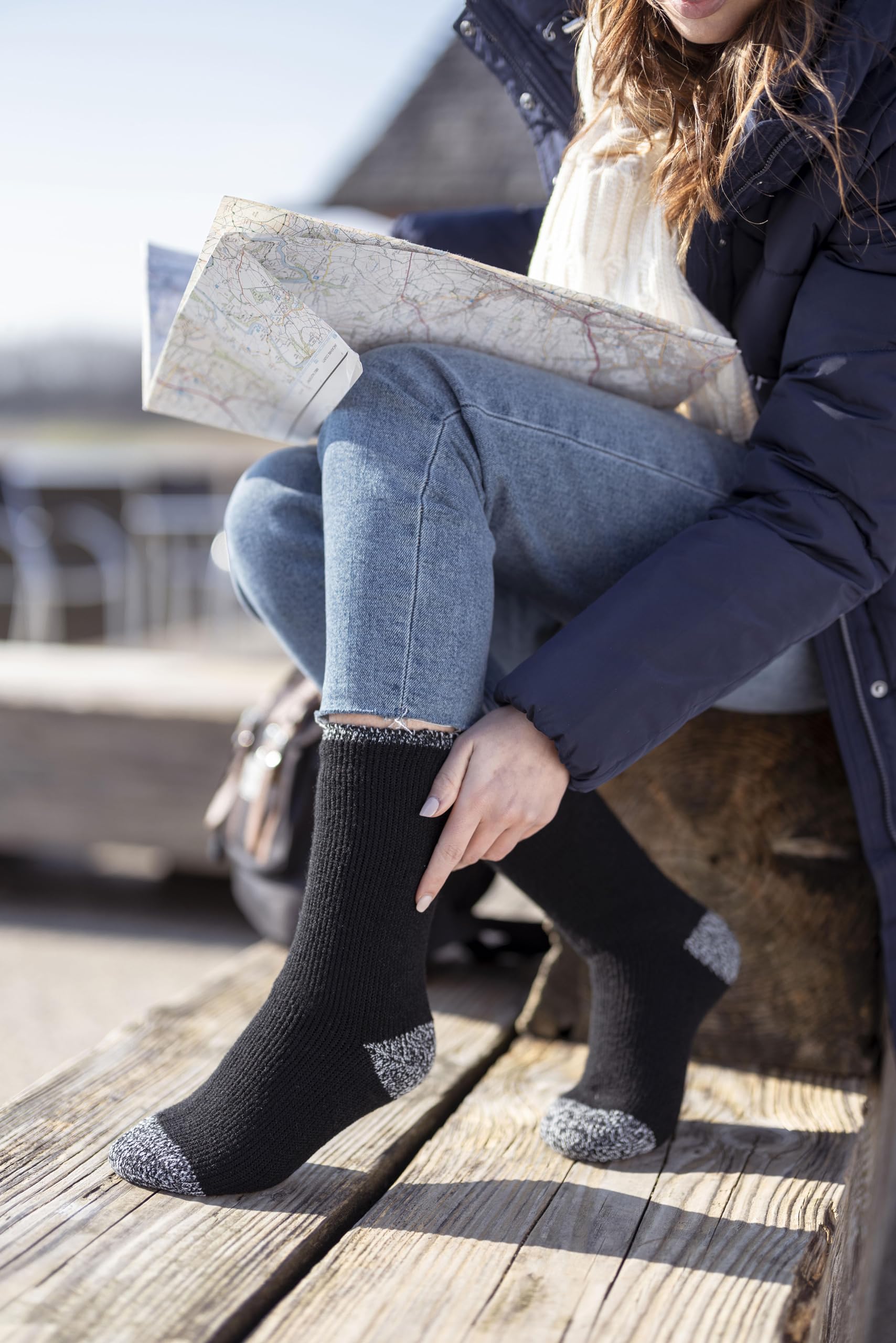 Heat Holders - 3 Pares Invierno Cálido Termicos Calcetines para Mujer | Forrado Polar