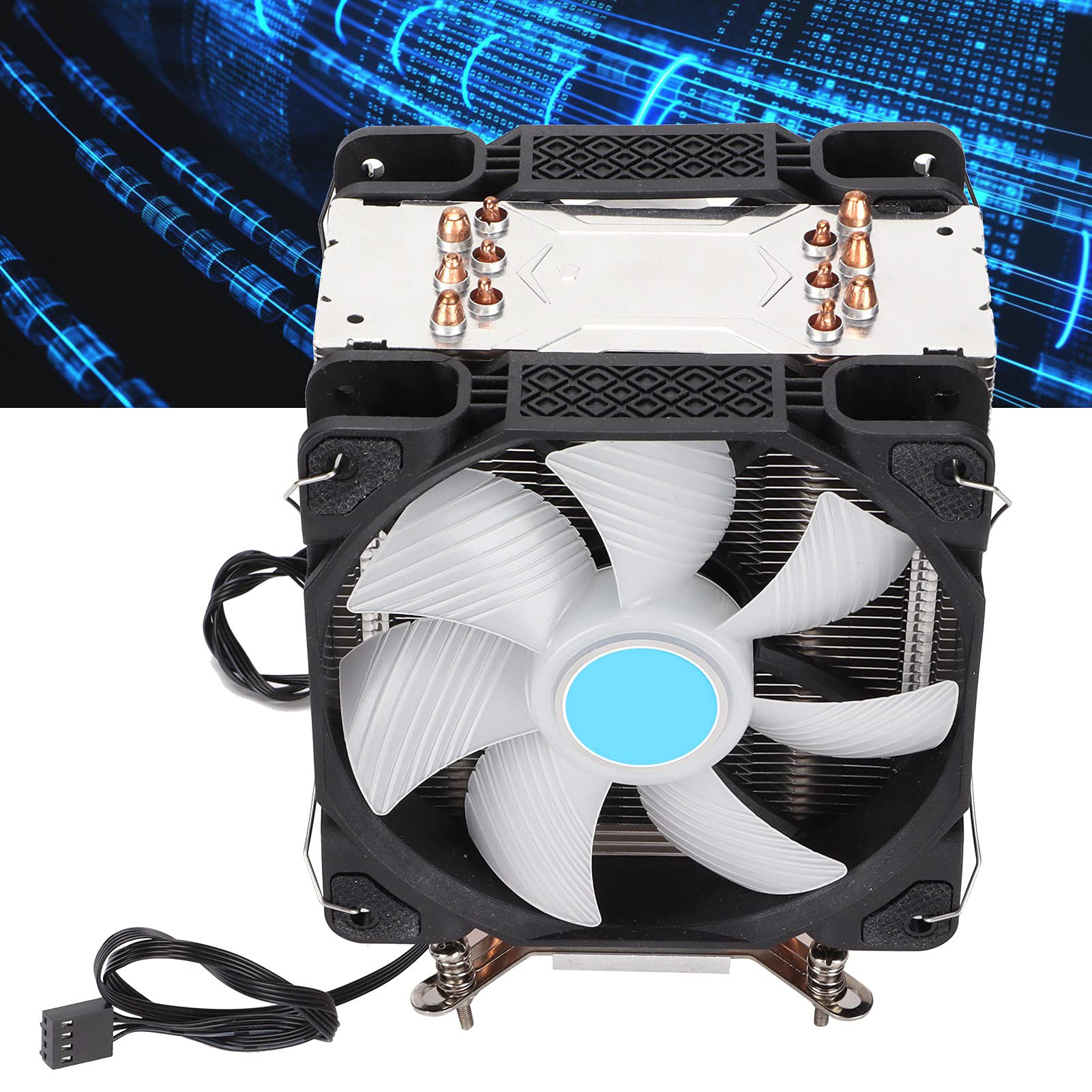 Yosoo Health Gear Chłodnica CPU 6 Ciepłowodów, Podwójny Wentylator, 120mm
