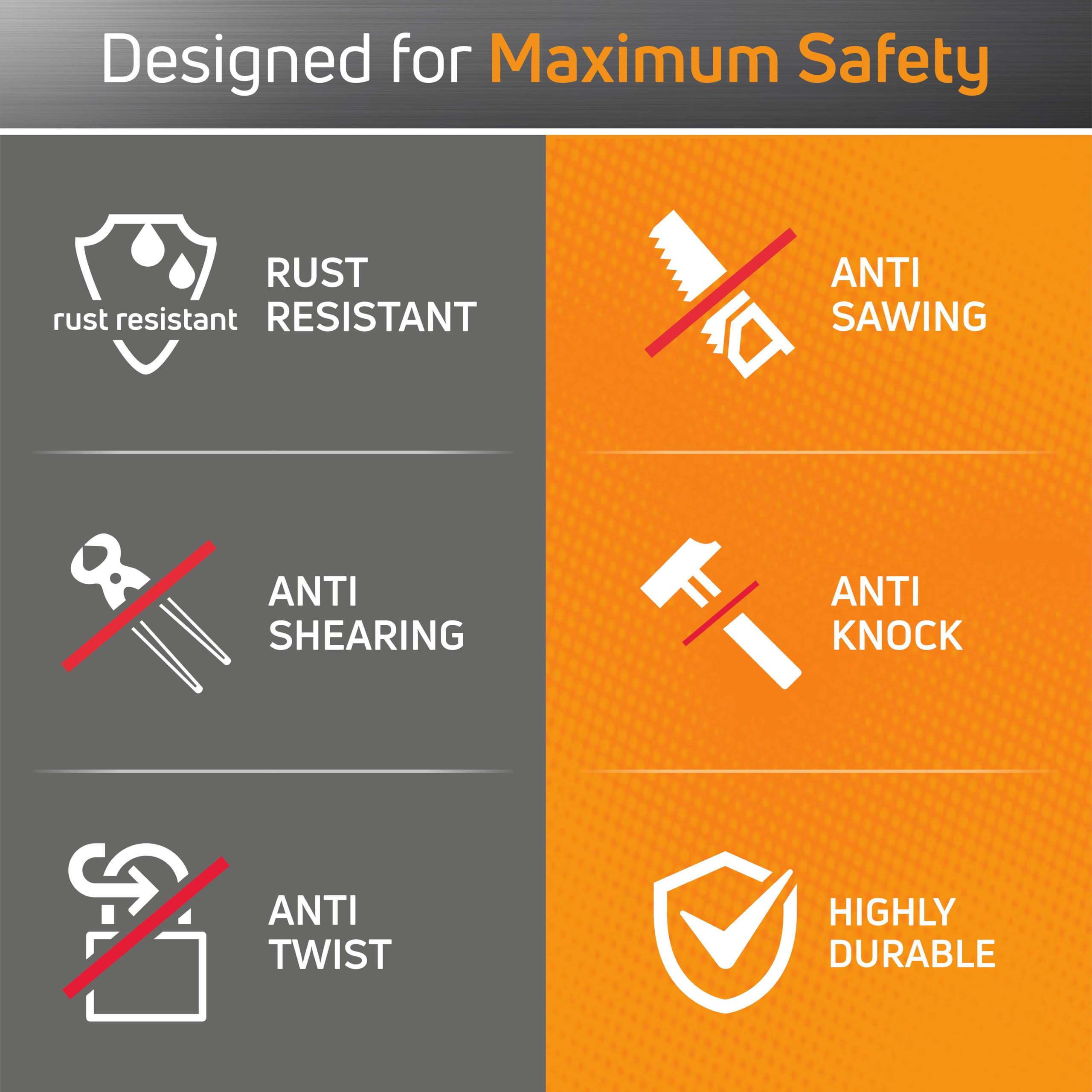 AIDO by dormakaba Group 70mm Heavy-Duty Disc Padlock | Gates, Shops, Warehouse Shutters & Outdoor | 4 Keys I Rust-Resistant | Anti-Sawing | Boron Shackle |Stainless Steel | 2 Yr Warranty — Amazon image 3