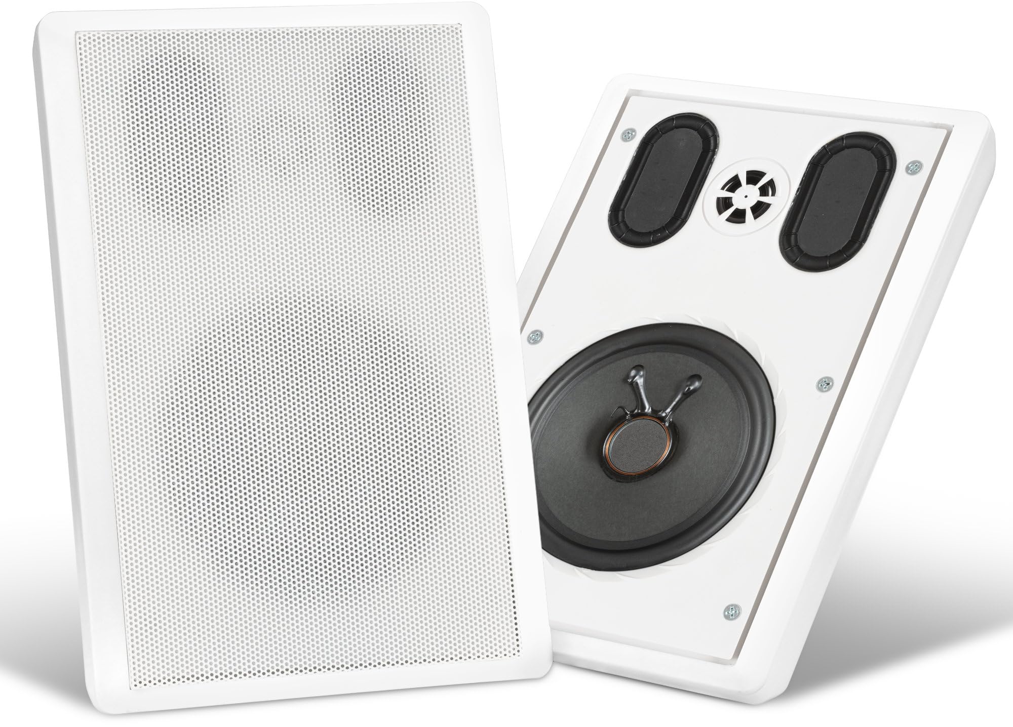 Pronomic FLS-540E WH Paire d'enceintes murales Flatpanel (Enceintes HiFi Plates, Enceinte 2 Voies, woofer 5,25"/133mm, Tweeter 1,2"/30mm, 30/60 Watts (RMS/Peak), Connexion à bornes à vis) Blanches