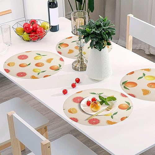 Miniatura 6 de Summer Fruits Oranges PVC Placemats, Non Slip Table Place Mats Washable for Kitchen Table one sizex1