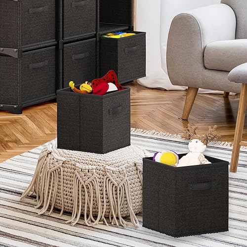 Miniatura 6 de Nestl Contenedores de almacenamiento plegables, cubos organizadores de almacenamiento de 6 cubos, cubos de almacenamiento de tela, cesta de