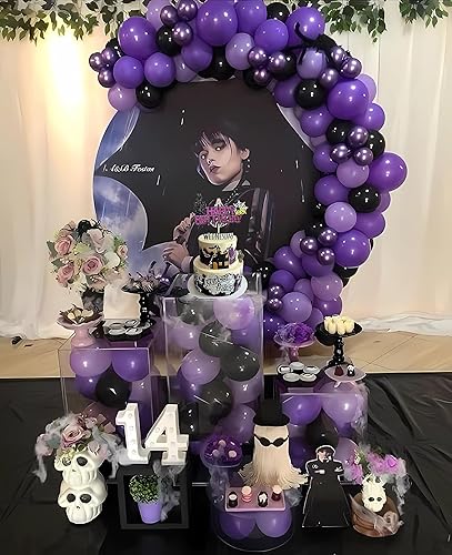 Miniatura 3 de 1 decoración para pastel de cumpleaños Wednesday Addams, decoración de pastel de niña de miércoles de telaraña, suministros de fiesta de cumpleaños