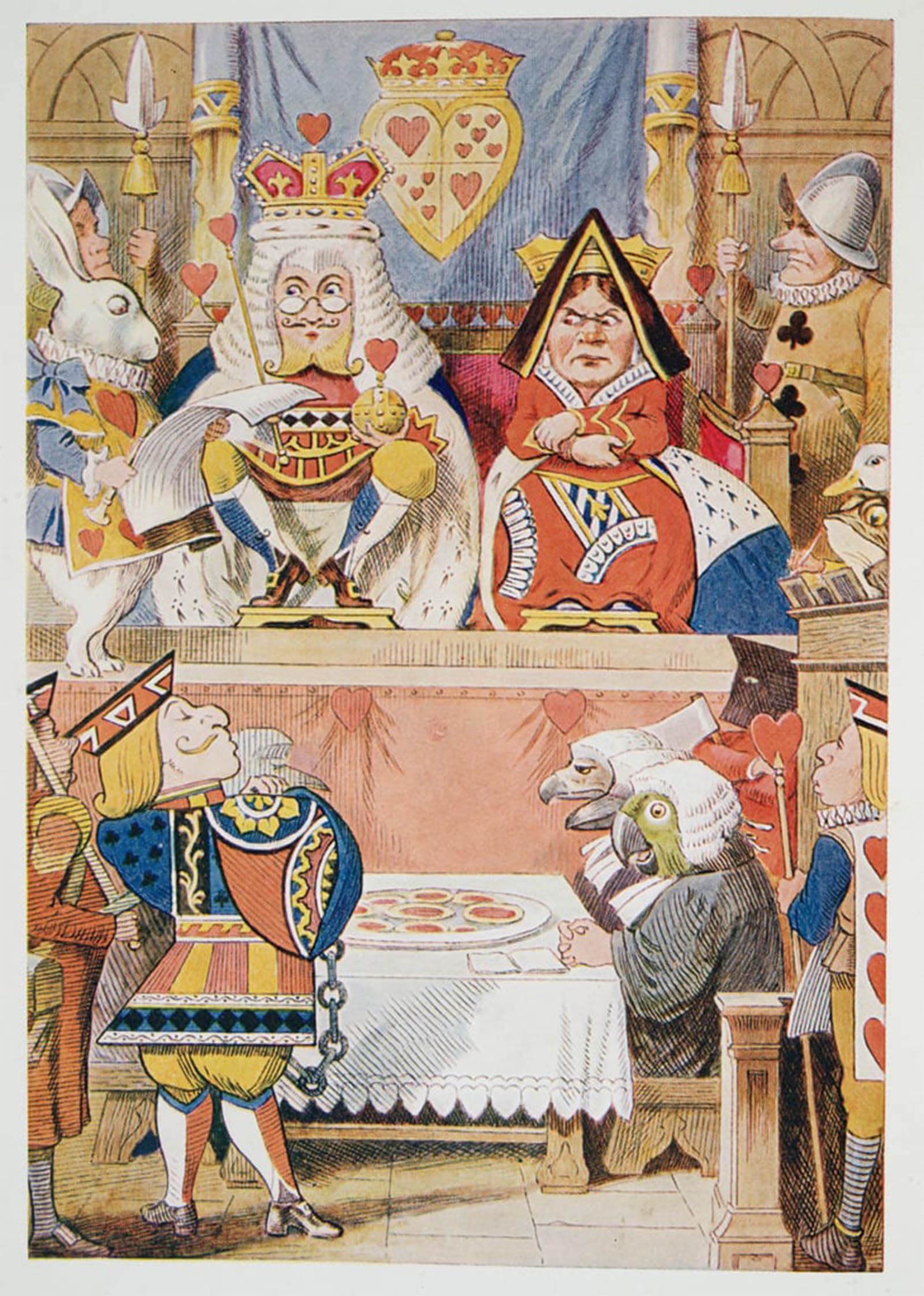 ARTXLXXBN Famous Print Painting Colorful Art Print the Trial of the Knave of Hearts by Tenniel Canvas Art Decorations for Home Decor 60x90cm