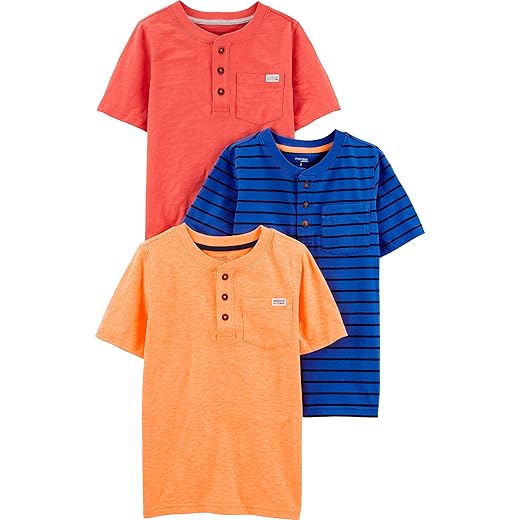 Camisa Henley Pacote com 3 camisetas Henley de manga curta Simple Joys by Carter'sMeninos