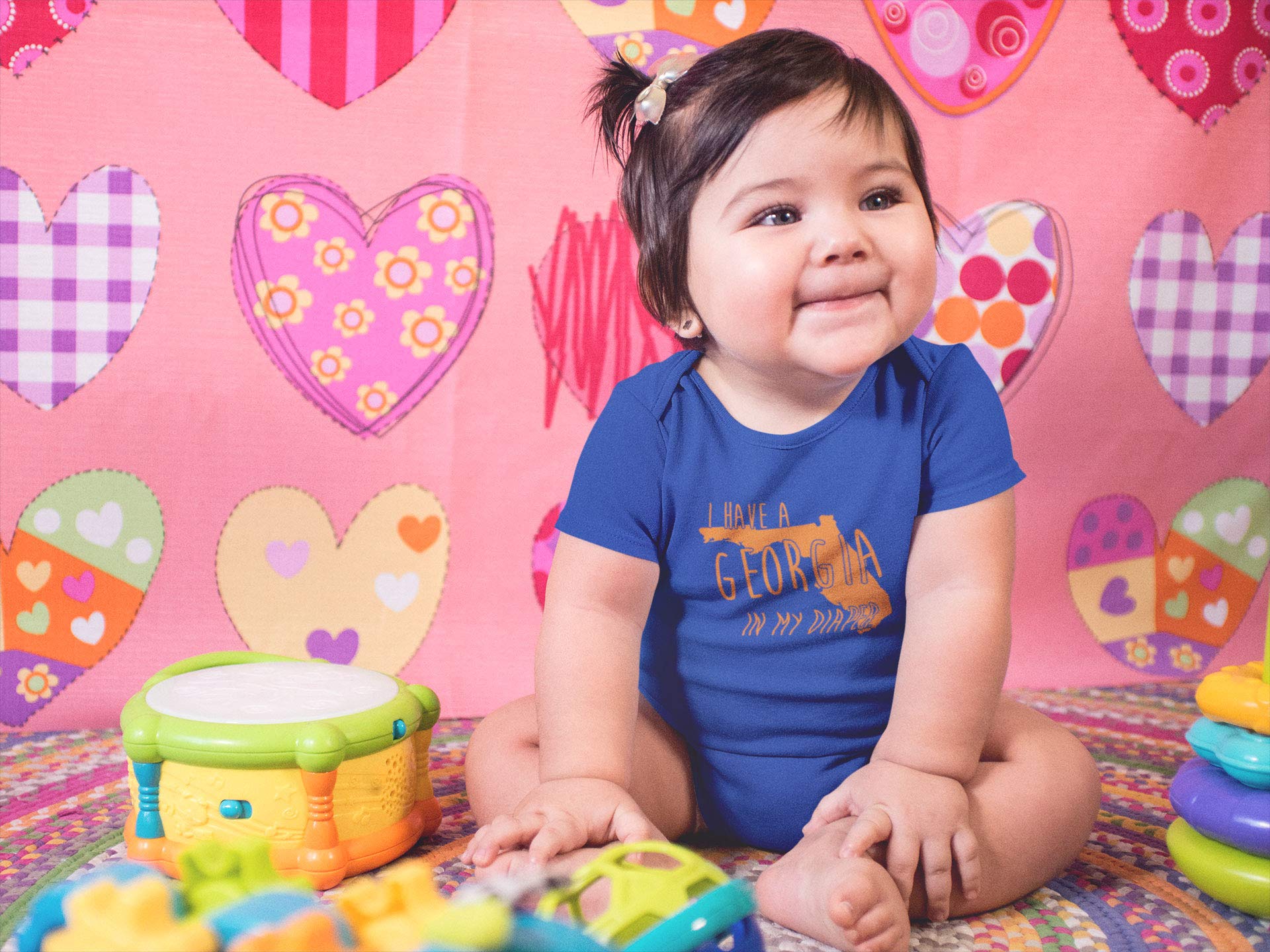 In My Diaper I Have A Georgia UF Florida Fans Baby One Piece Newborn Royal