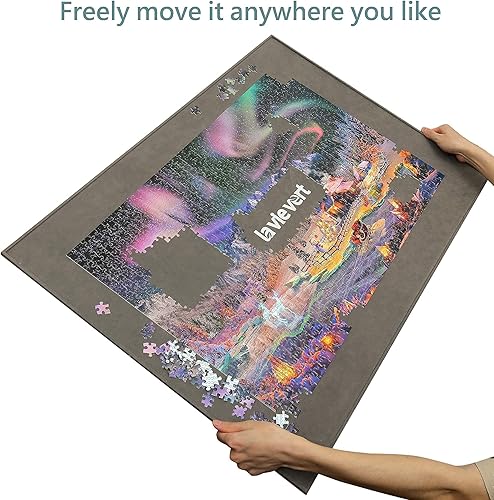 Miniatura 4 de Lavievert Tablero de rompecabezas para hasta 1,500 piezas + 1000 piezas (Noche de nieve y Aurora)