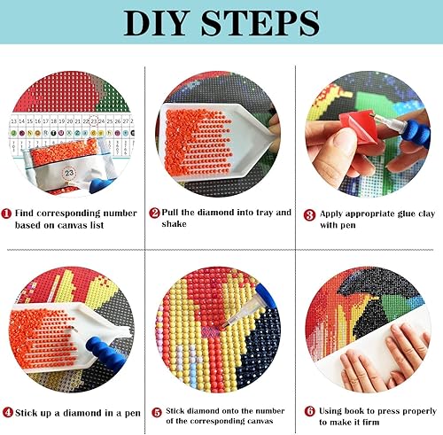 Miniatura 6 de Kits de pintura de diamante de taladro completo 5D para adultos y niños pinturas de bordado de diamantes de imitación de cristal manualidades