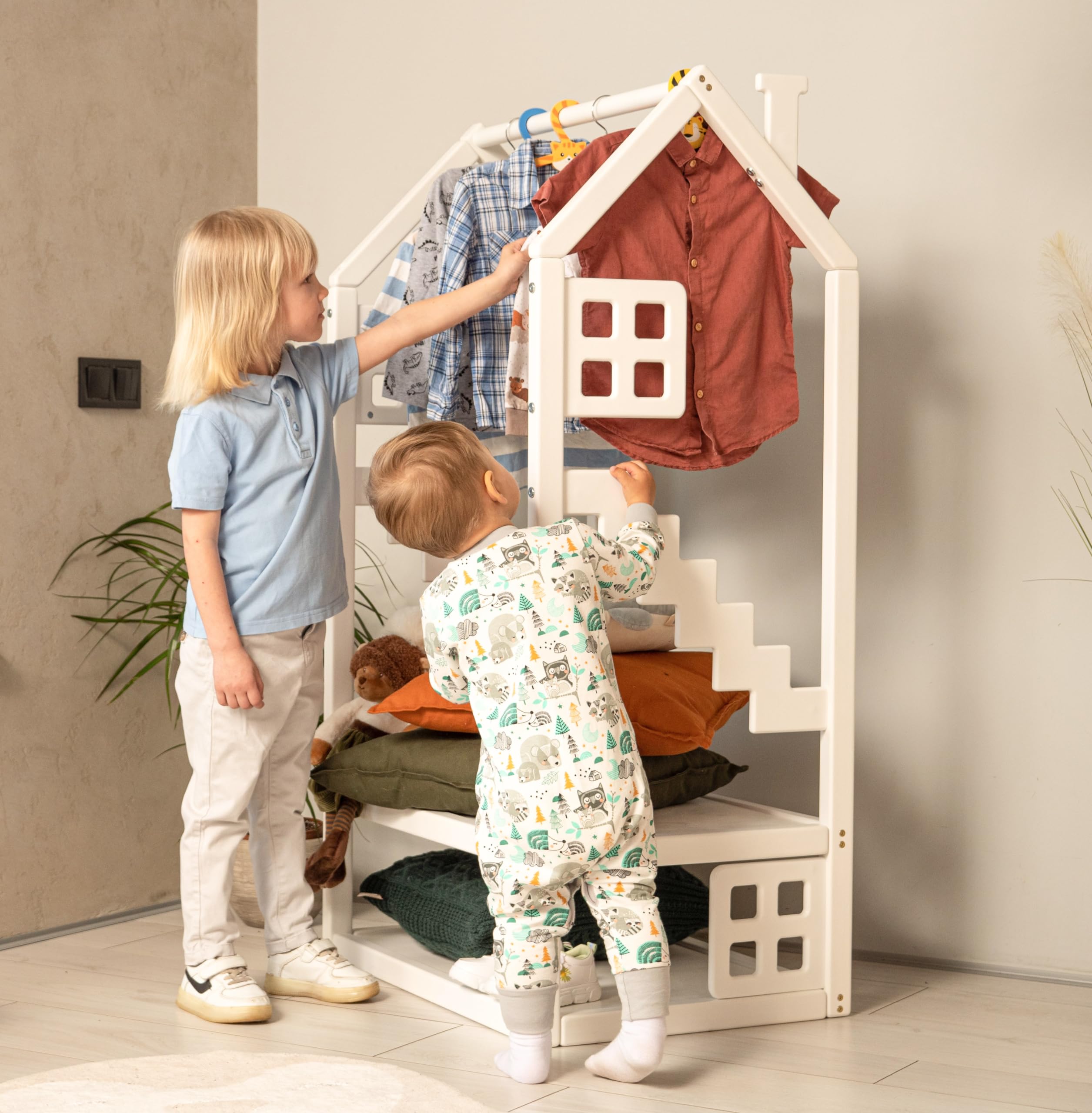 Busywood Clothes Organizer For Toddler Montessori Clothes Rack