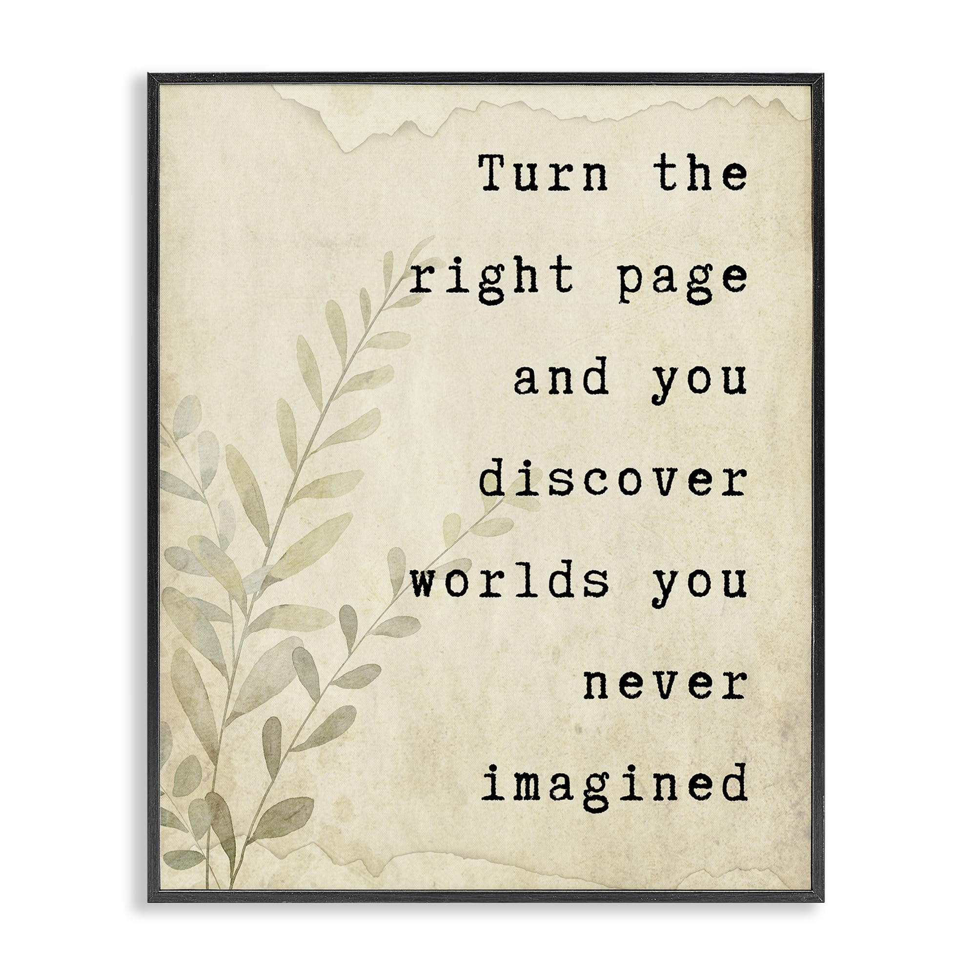 Stupell Industries Midnight Black (Textured) 'Literary Wonders Quote'| Framed Giclee Art