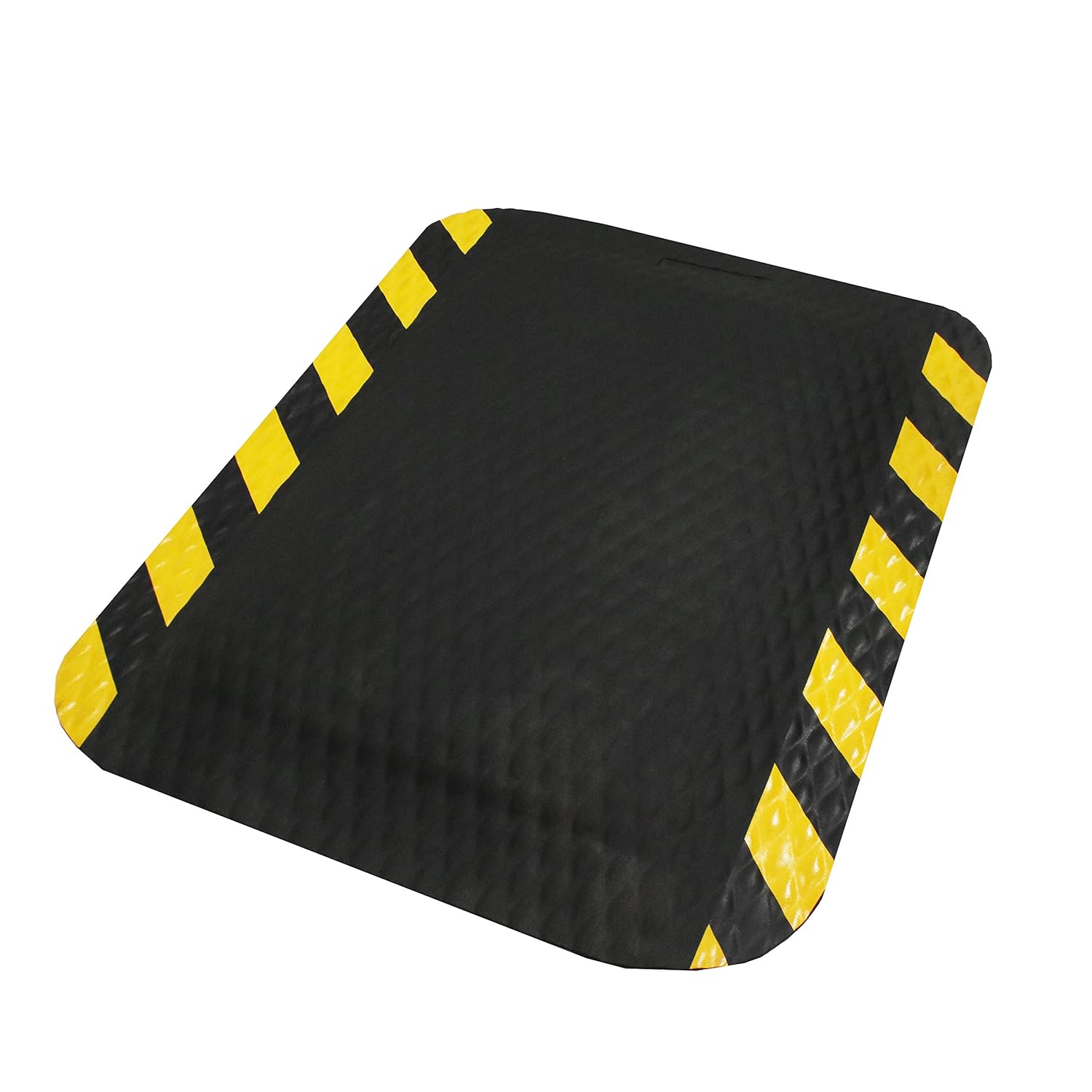 M+A Matting Hog Heaven Industrial-Grade Anti-Fatigue Mat | OSHA Yellow Striped Border | Welding Safe, Slip Resistant, Grease/Oil Proof, Ergonomic 5/8-inch Mat (Black, 3' x 12')