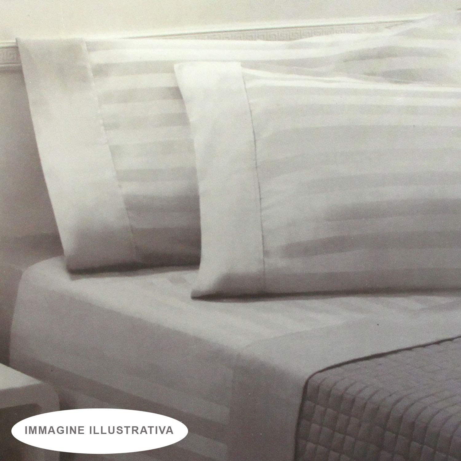 Novia Completo Letto Matrimoniale 2p in Raso di Cotone Art.zefiro - Grigio