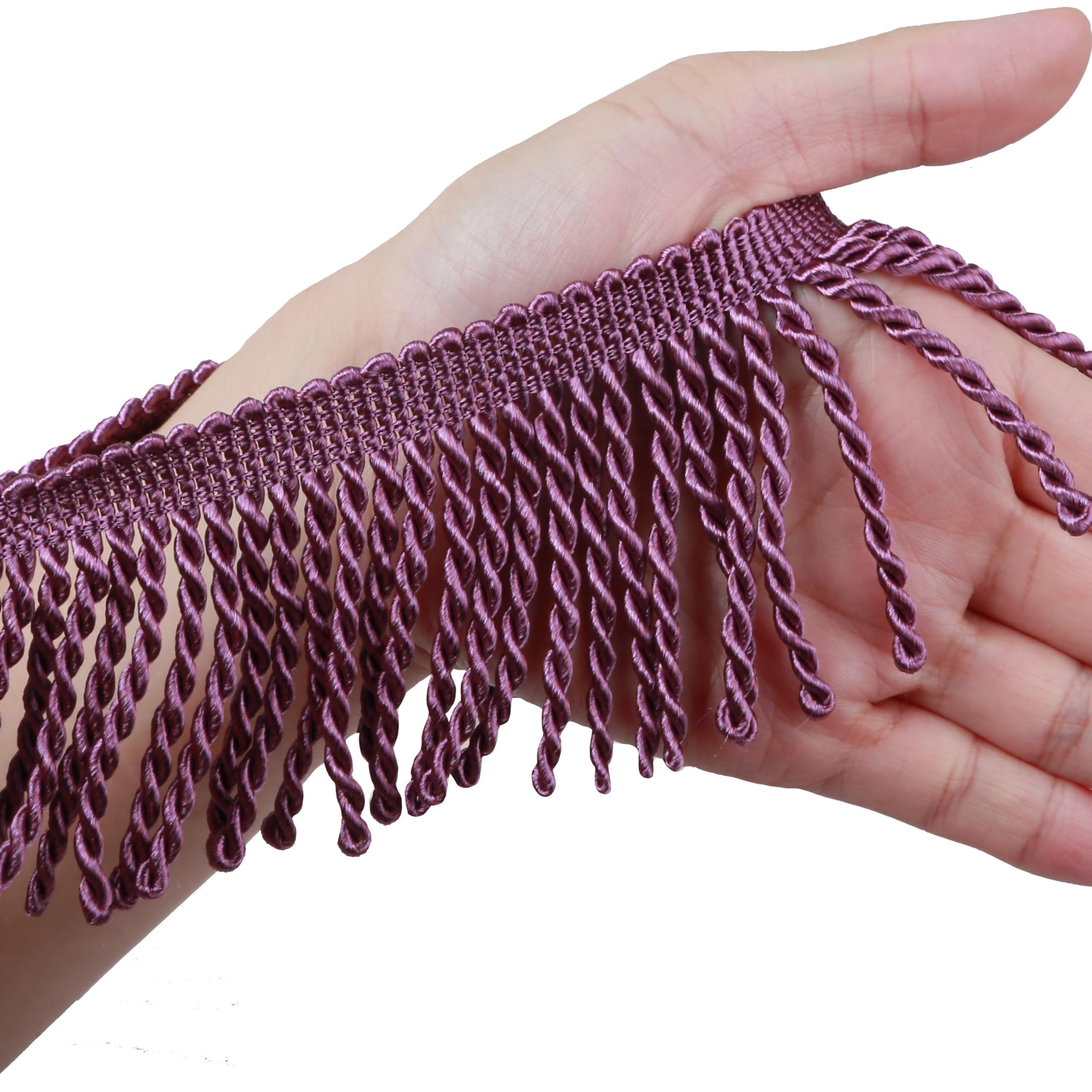 Fenghuangwu Curtain Fringes Bullion Fringe Trim 5/10 Yard x 2.5 Inches Fabric Trims Sewing DIY Decoration for Curtain Sofa Clothes (Purple#35, 10 Yard)