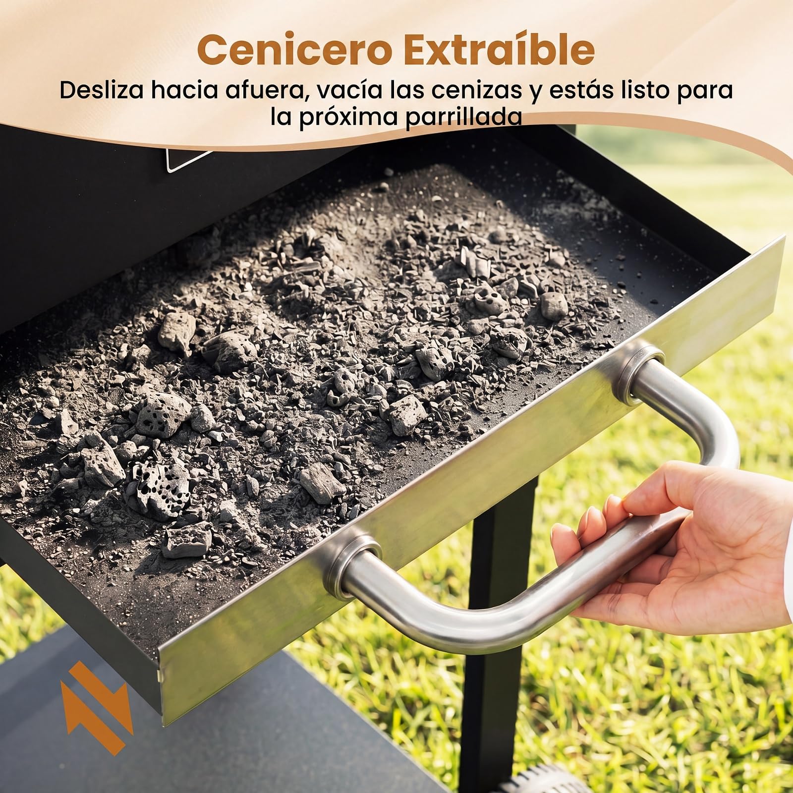 COSTWAY Barbacoa Carbón y Leña XXL con Ruedas, Tapa, 110 x 43 x 105 cm | 2 Mesitas Laterales, 6 Ganchos, Doble Rejilla de Cocción, Abrebotellas y Termómetro, Carrito Grill Portátil para Camping, Pic