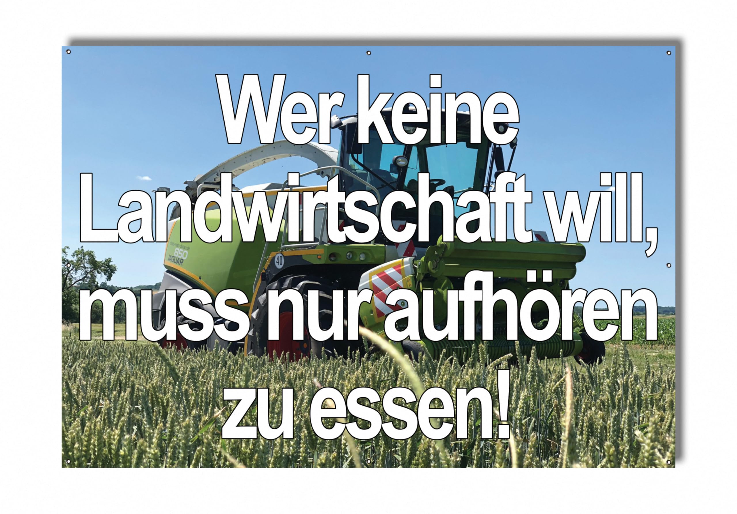 Protestbanner für Demo Landwirtschaft - Banner für Bauernprotest (Häcksler 1)