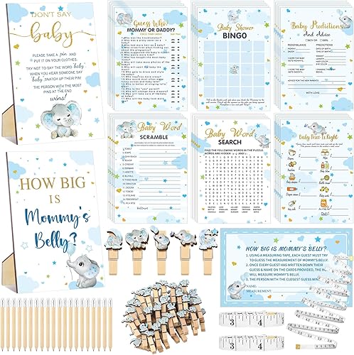 Miniatura 9 de Juego de 426 Piezas de Juegos de Baby Shower con Temática de Mago Mágico - 8 Juegos, Incluye Bingo de Baby Shower, Precio, Adivina Quién, Sopa