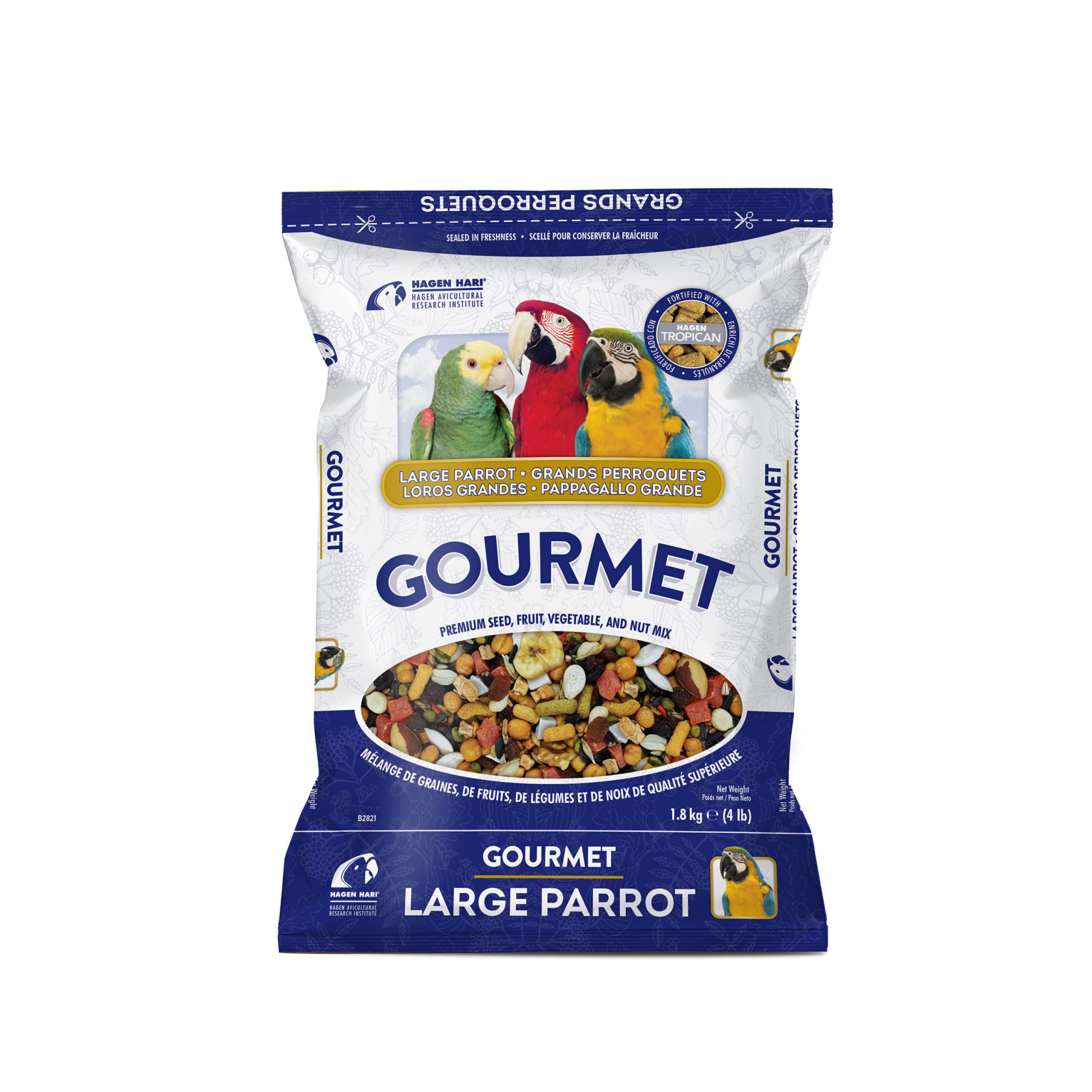 Hari Gourmet Seed Mix for Parrots, 1.8kg, Premium Gourmet Blend for Complete Parrot Nutrition