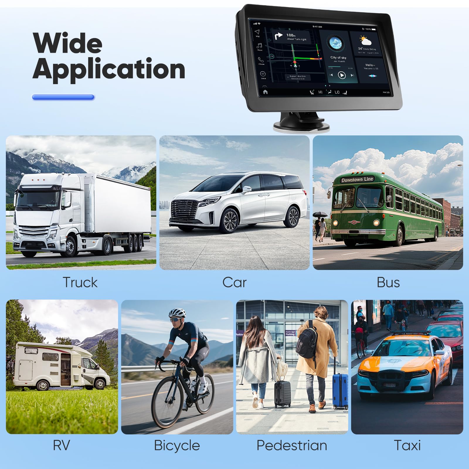 7 Zoll Navigationsgeräte für Auto, GPS LKW Navigationsgeräte mit 2026 aktuellsten Europa Karten, HD TFT Touchscreen Auto Navigationsgerät mit Sprachführung & Abbiegehinweisen, PLZ-Suche