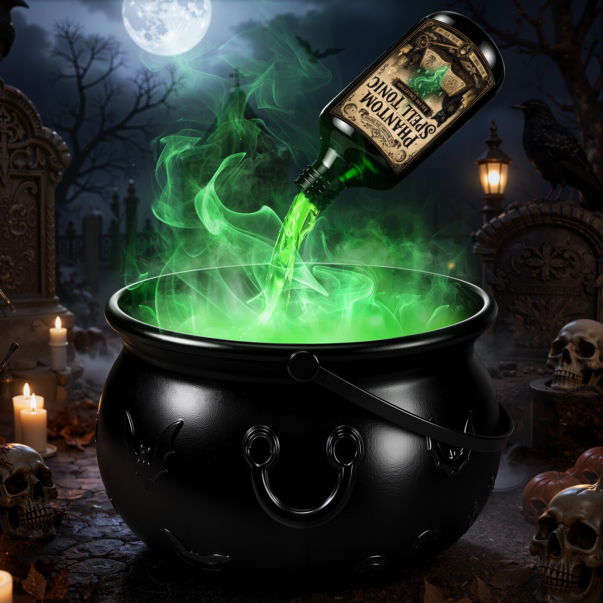 Chaudron Decoration Halloween XXL Machine a Fumee Exterieur Interieur Kit