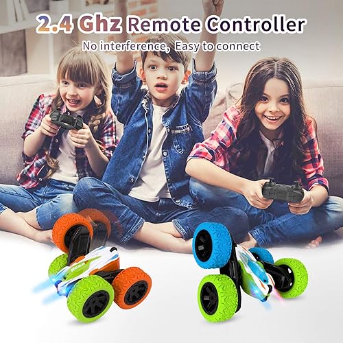 Miniatura 2 de Coche de control remoto para niños, 2.4 GHz 4WD RC Stunt Car con faros