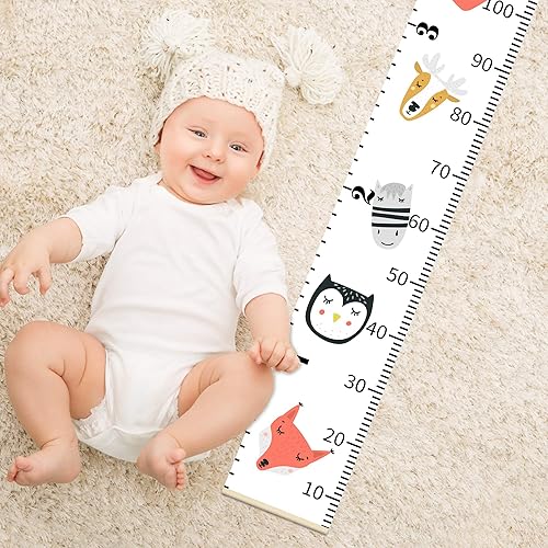 Miniatura 2 de ASENART Regla de crecimiento de altura del bebé para niños, regla de pared enrollable extraíble para colgar en la pared, tabla de medidas de 7.9 x