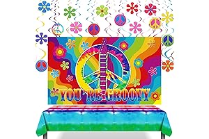 32 Pcs Tie Dye Groovy 60's Party Decorations for Hippie Party Supplies