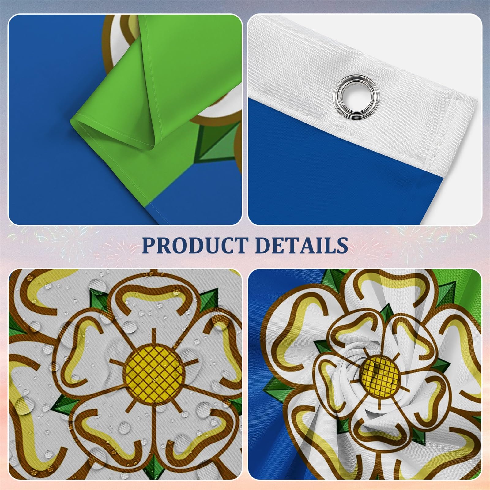 Aoihrraan Est Riding Of Yorkshire County Bandiera 180x300cm Doppio Lato Inghilterra Calcio Sport Bandiere Feste Esterne Giardino Casa Porch Party Decor Bandiere Con 2 Robusti Grommets