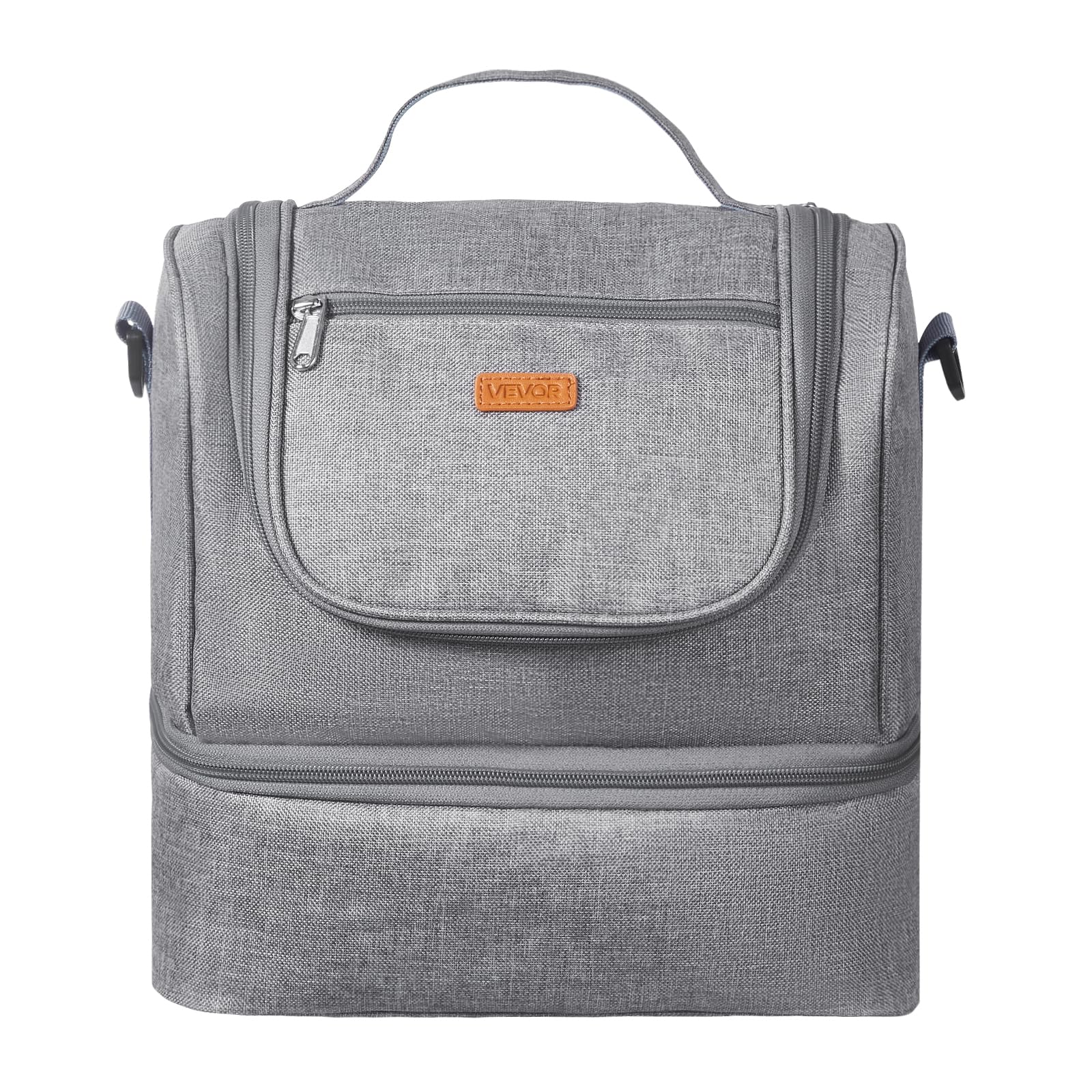 VEVOR Sac pour Tire-Lait S1/S2 Sac Isotherme Conservation Lait Maternel Portable avec Pain de Glace, Bandoulière, Tapis Imperméable, Étui Transport pour Stockage Biberons Lait, Travail, Voyages, Gris