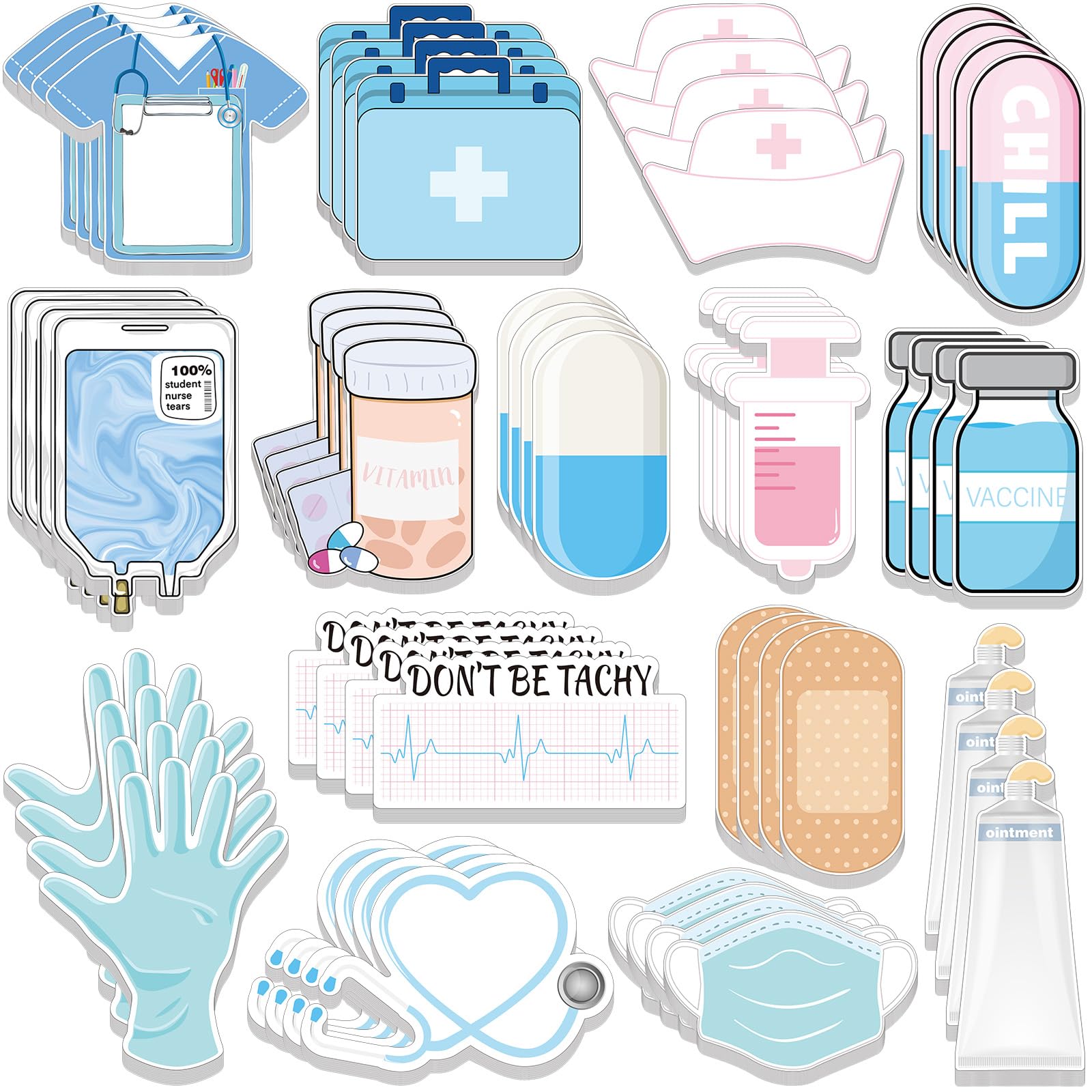 50 Pcs Pharmacist Stickers, Fun Pharmacy & Medication Decals