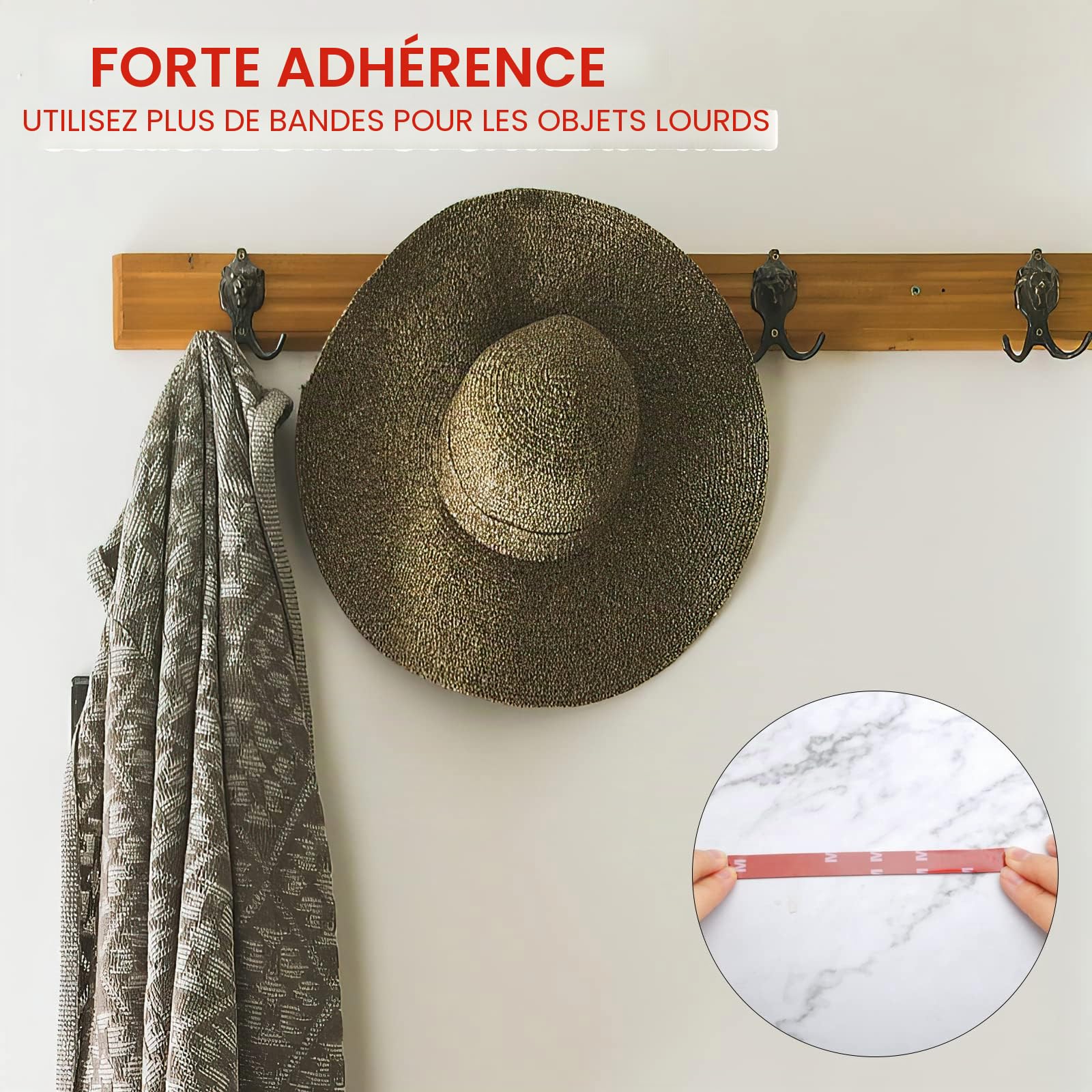 Ruban adhésif double face extra fort résistant à la chaleur 5 m 20 mm pour montage rétroviseur voiture