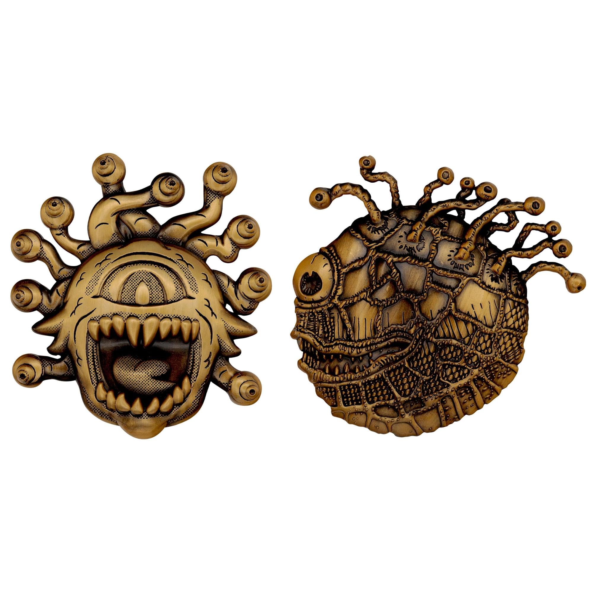 Dungeons & Dragons 50th Anniversary Beholder Medallion Set – Limited Edition Twin Metal Collectibles – Official D&D Monster Lore Gift for Players, Dungeon Masters & Fantasy Fans