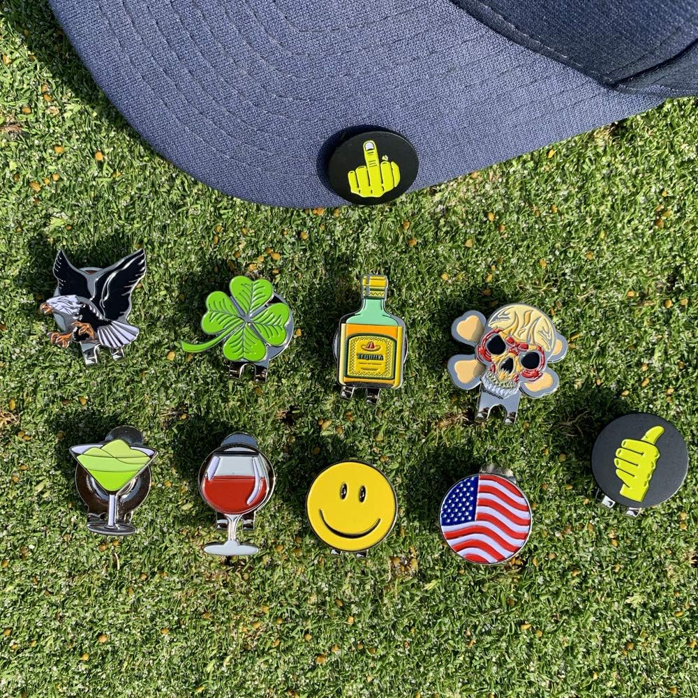 review ONESHOTGOLF 4PK Golf Ball Marker with Hat Clips for Men Women Golfer, Removable Attaches Easily to Golf Cap - Soft Enamel Technique