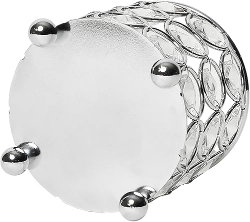 Miniatura 3 de Elegant Designs HG1000-CHR Elipse - Mini jarrón decorativo de cristal, portavelas, centro de mesa de boda, 3.25 pulgadas, cromado (paquete de 2)