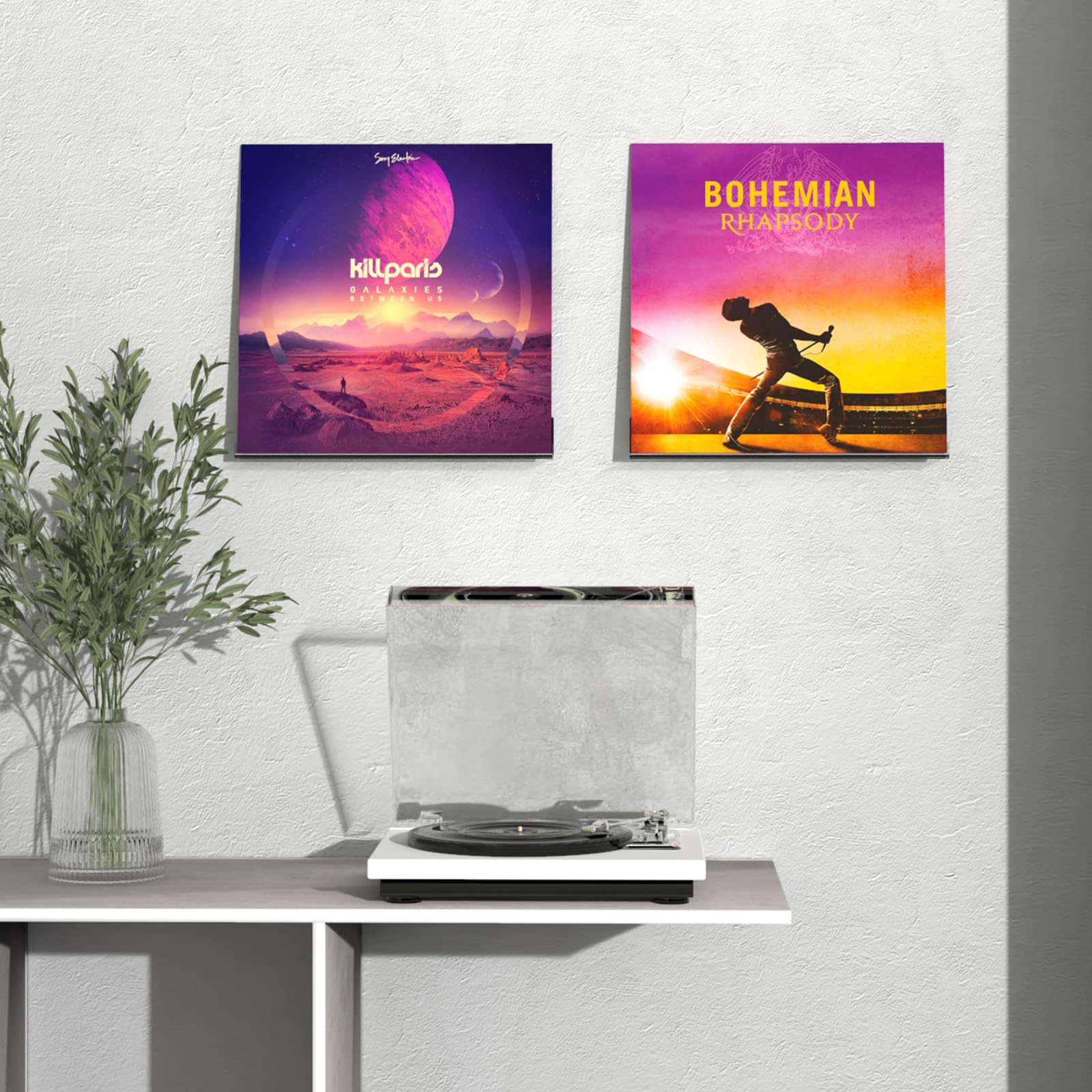 Adeptus Mechanicus Paquete de 8 soportes de pared para discos de vinilo de 12 pulgadas, soporte de acrílico transparente para discos, artículo de coleccionista