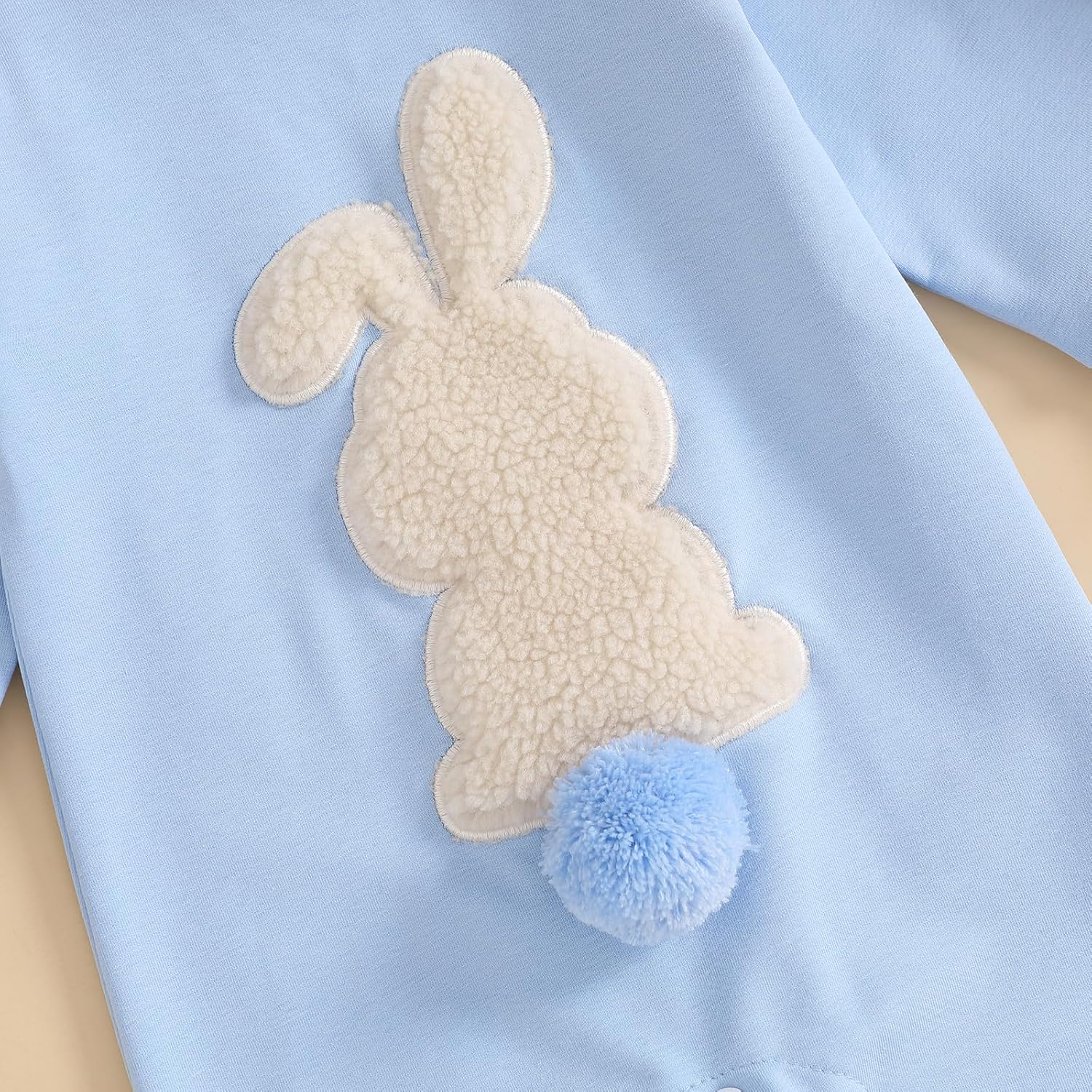 Easter Baby Boy Girl Outfit Embroidery Bunny Rompers Bunny Tail Jumpsuit Unisex Newborn Infant Easter Clothes - Image 6