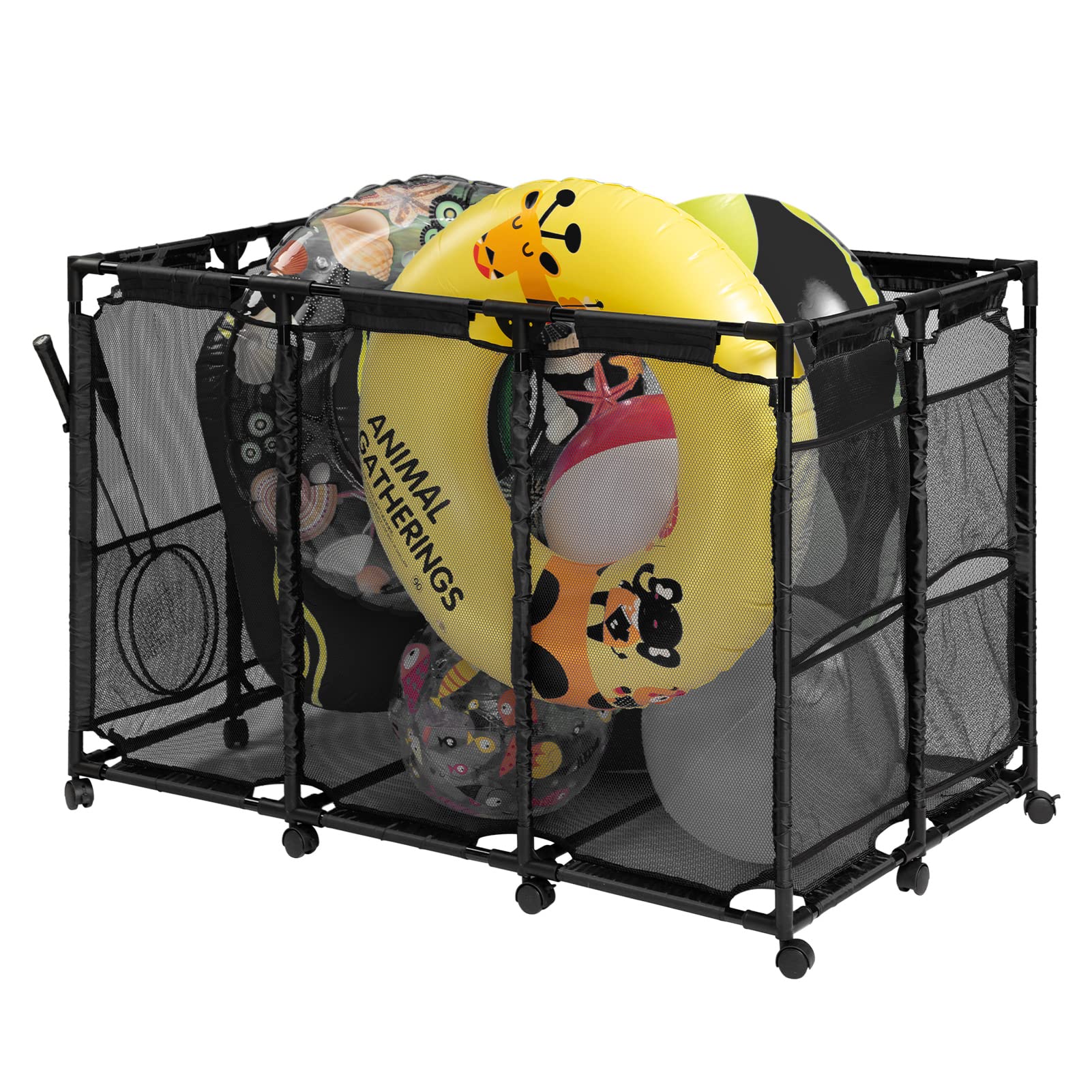 Photo 1 of ALIMORDEN Pool Storage Bin, Ball and Toy Mesh Container, Black(50"x31"x34") Black L