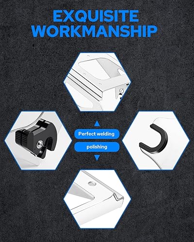 Miniatura 3 de Benlari Soporte de maletero desmontable cromado, 2 unidades, compatible con Harley Davidson Touring Street Glide Road King Road Glide Electra Glide