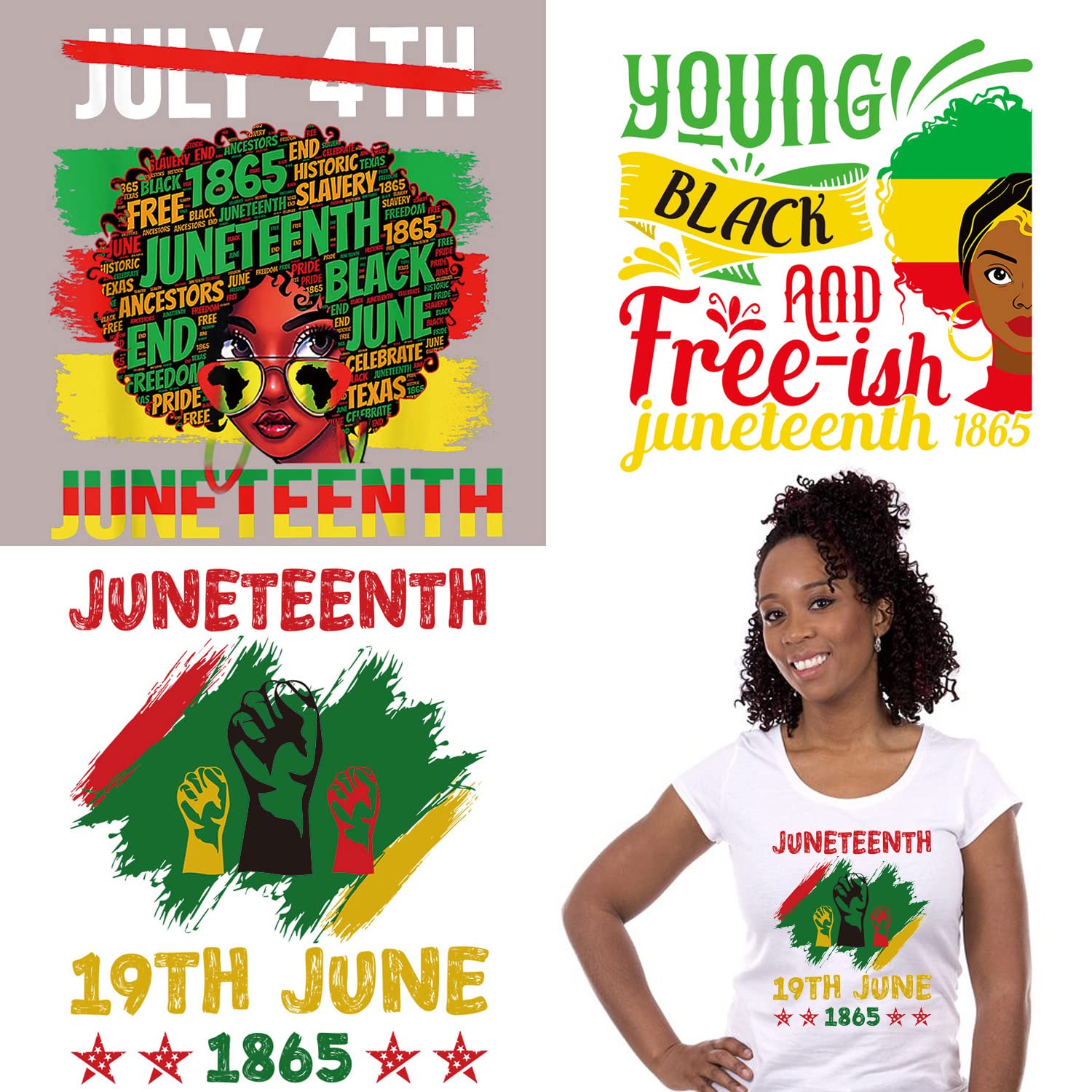 12 Sheets Juneteenth Iron On Transfers - Celebrate Freedom Heat Transfer Vinyl For T-Shirts - View #8
