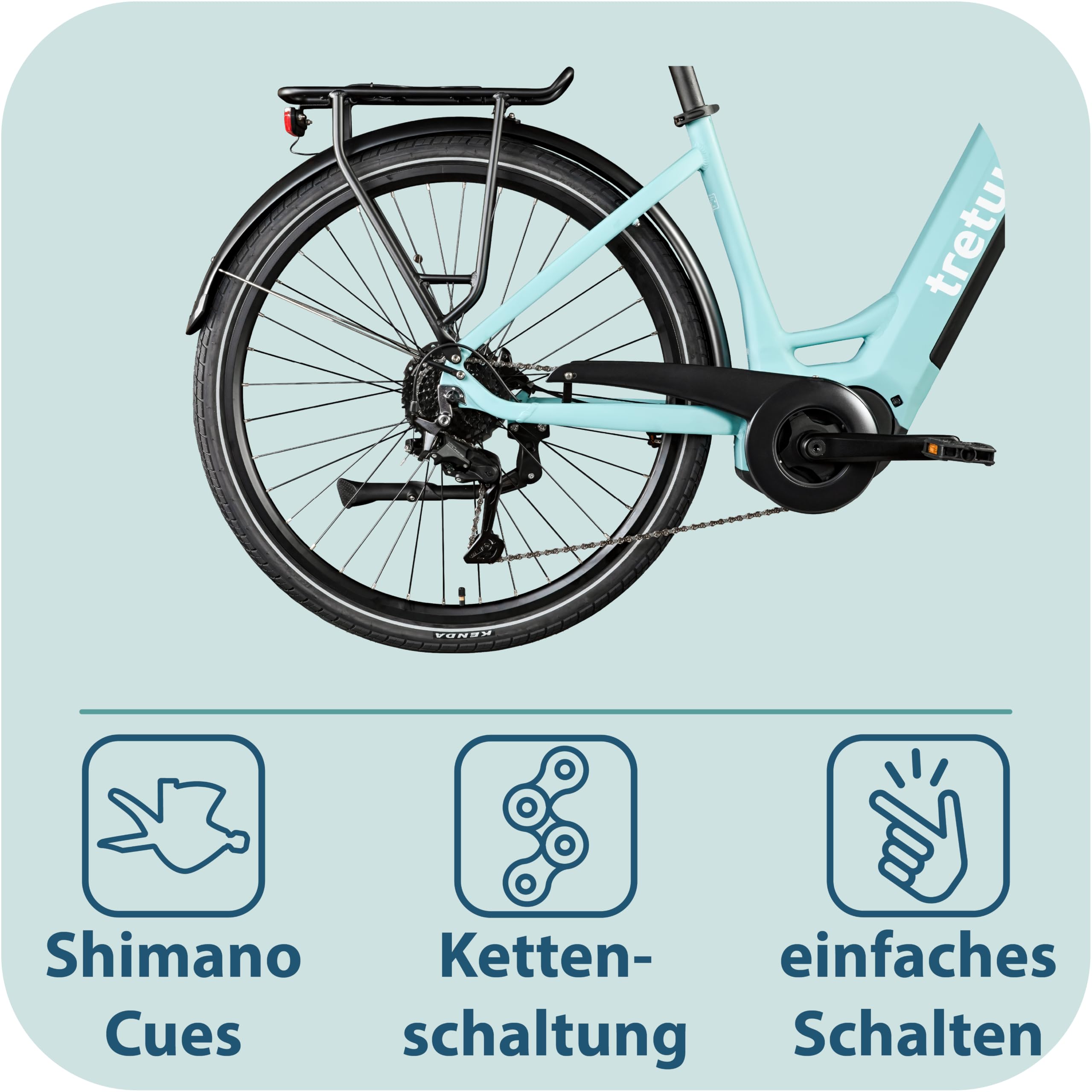TRETWERK 28 Zoll E-Bike Damen Fahrrad Trekkingbike - Amber - Pedelec Damenfahrrad mit 8 Gang Schaltung