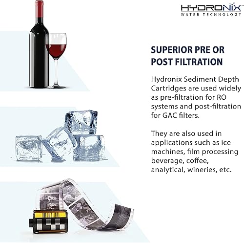 Miniatura 4 de Hydronix SDC-25-1005 Cartucho de filtro de agua de sedimentos de ósmosis inversa RO para toda la casa 2.5" x 10" - 5 micrones (paquete de 2)