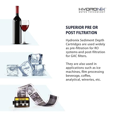 Miniatura 4 de Hydronix SDC-25-1005 cartucho de filtro de agua de sedimento de ósmosis inversa del RO de toda la casa 2,5" x 10" - 5 micrones
