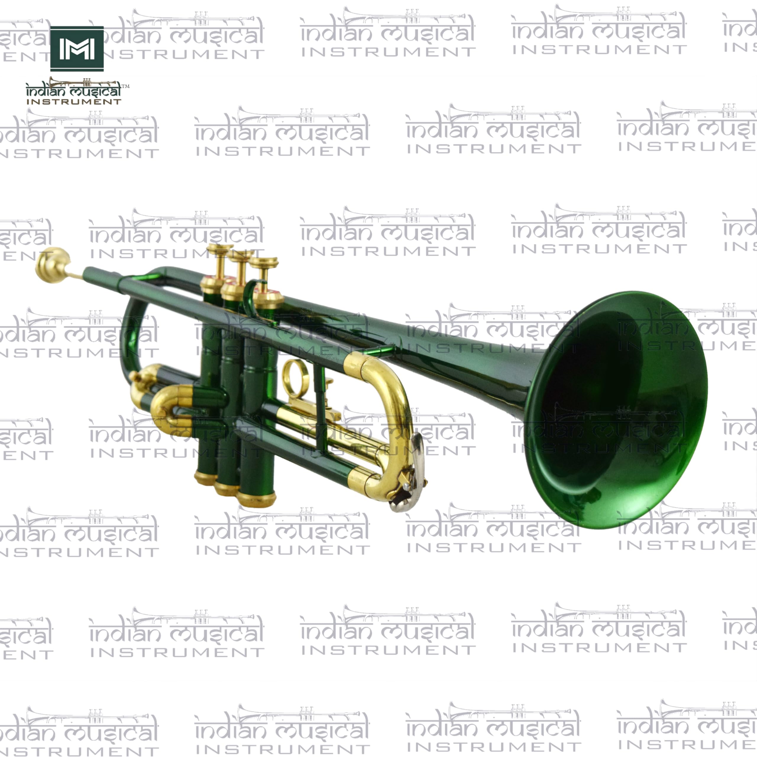 Tromba Bb Pitch con accessori, bocchino e custodia per il trasporto (verde oro)